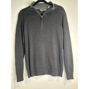 Oscar de la Renta Men’s M Gray Quarter Zip Sweater Preppy Classic Knit Pullover